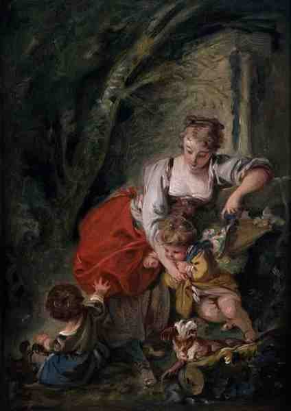 Család, 1750 körül (olaj, papír, vászonra fektetve) alkotó: François Boucher