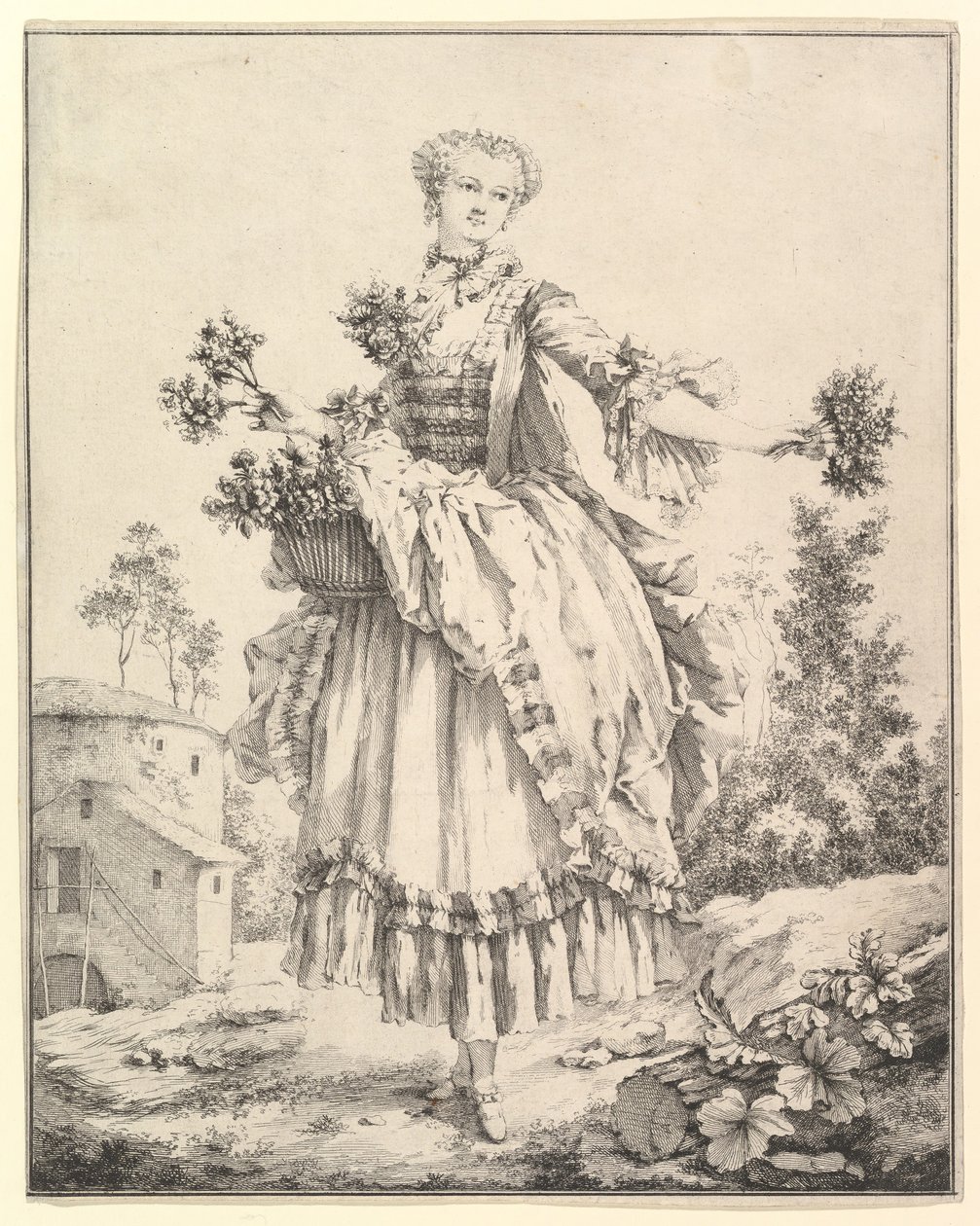 Viráglány, 18. század. alkotó: François Boucher