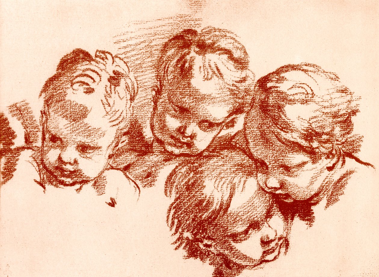 Négy tanulmány gyermekfejekről alkotó: François Boucher