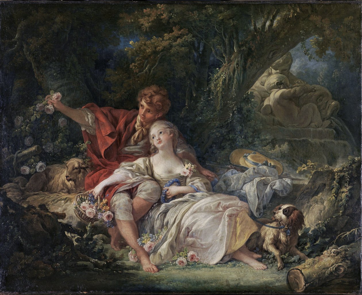 Német: Pásztor és pásztorlány pásztorok alkotó: François Boucher