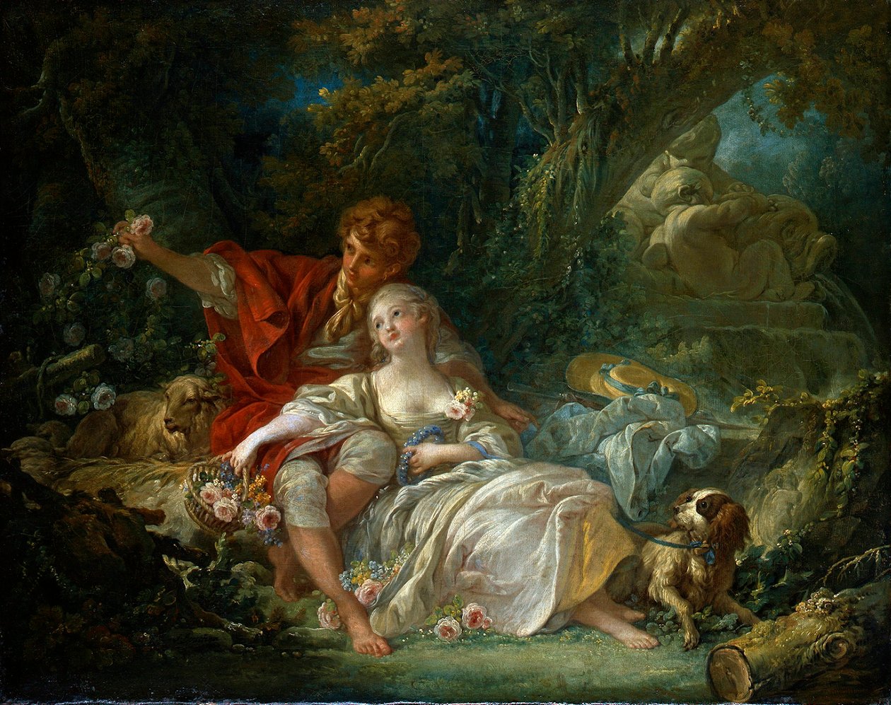 Német: Pásztor és pásztorlány pásztorok alkotó: François Boucher