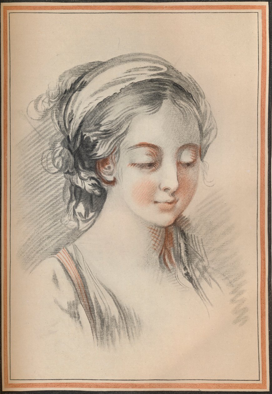 Egy lány feje, c1746 alkotó: François Boucher