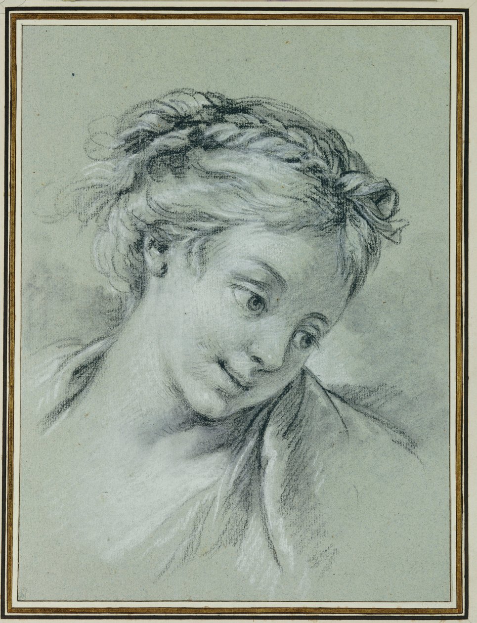 Egy lány feje jobbra néz alkotó: François Boucher