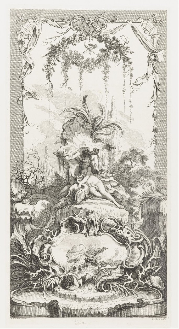 Léda in Új koncepciók a képernyőkhöz [Morceaux pour des paravents] alkotó: François Boucher