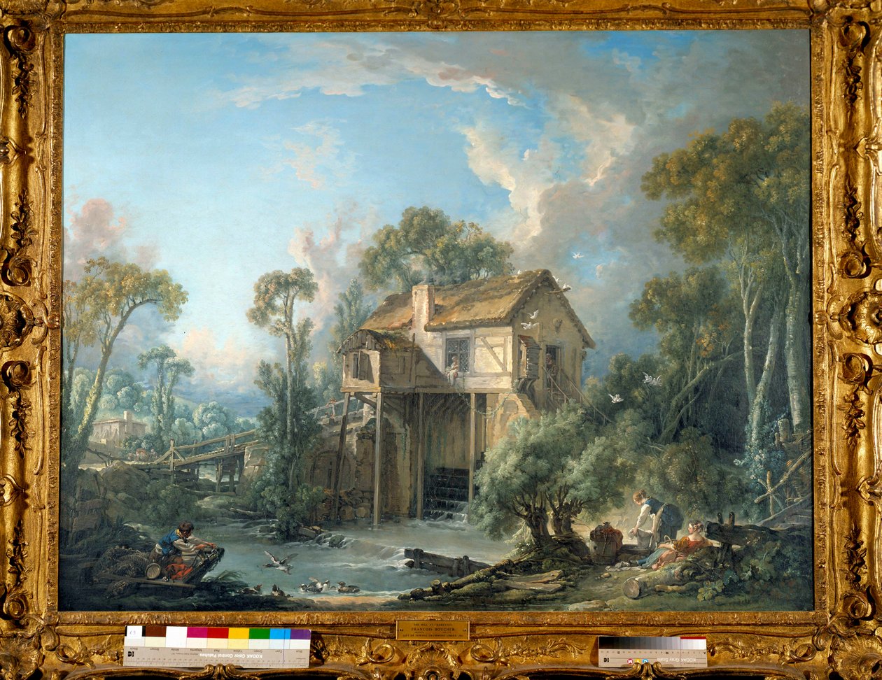 Le Moulin de Quiquengrogne Charentonban 1758-ban Francois Boucher (1703-1770) festménye 1758 Toledo. Művészeti Múzeum alkotó: François Boucher