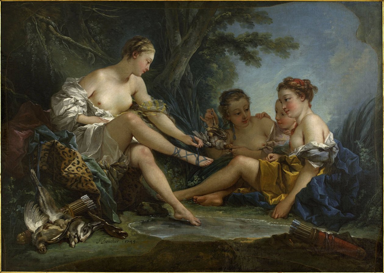 Le Repos des nymphes au retour de la chasse, más néven Le Retour de chasse de Diane alkotó: François Boucher