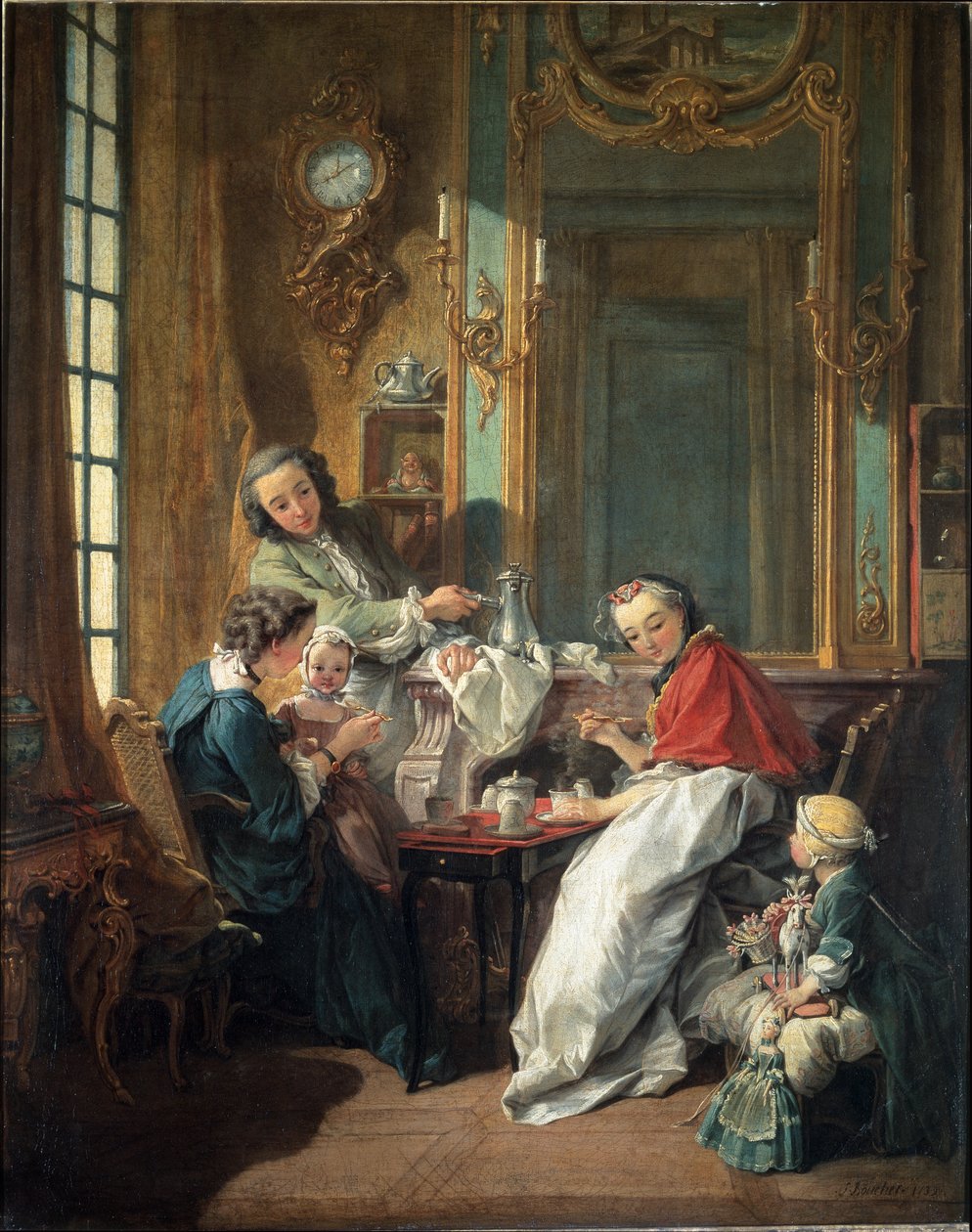 Ebédjelenet polgári belső térben alkotó: François Boucher