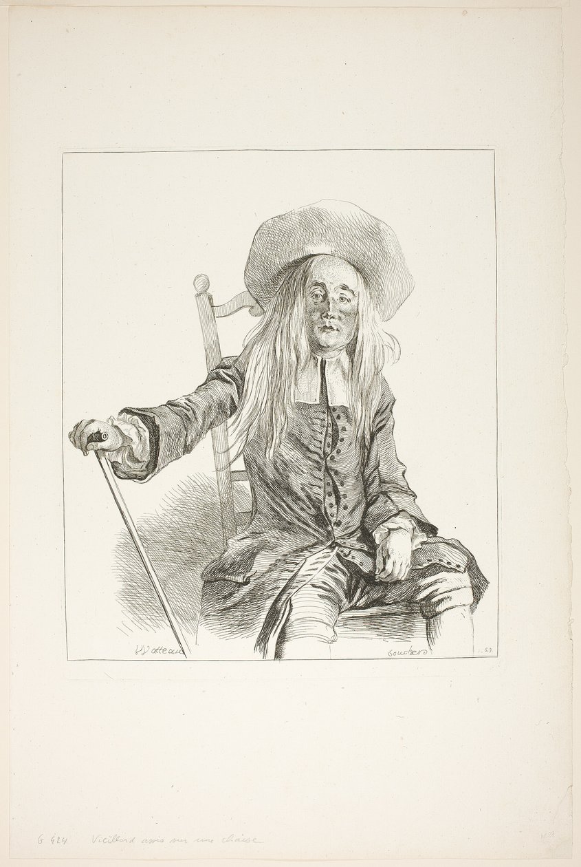 Férfi egy széken ül alkotó: François Boucher