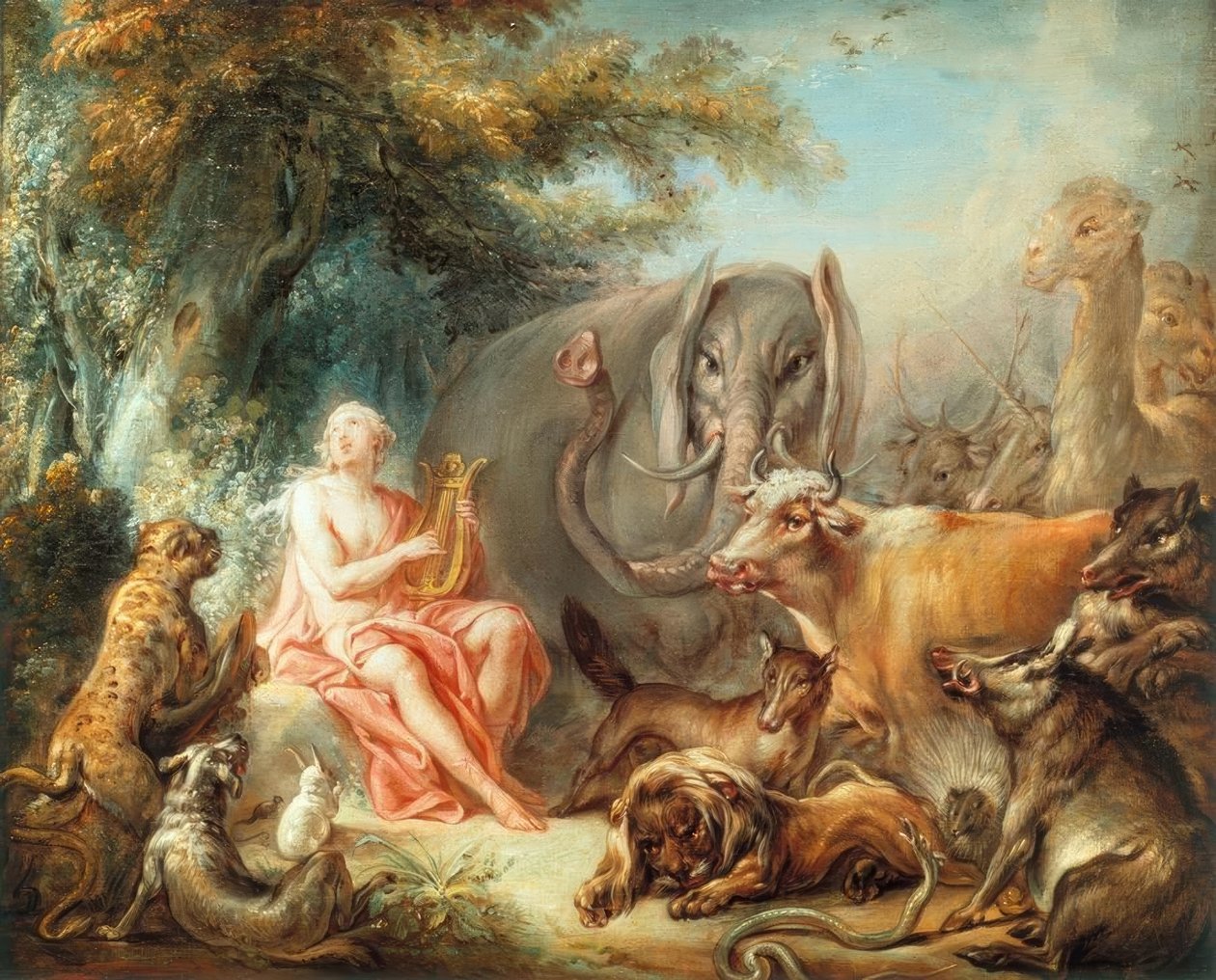 Orpheus elbűvöli az állatokat alkotó: François Boucher