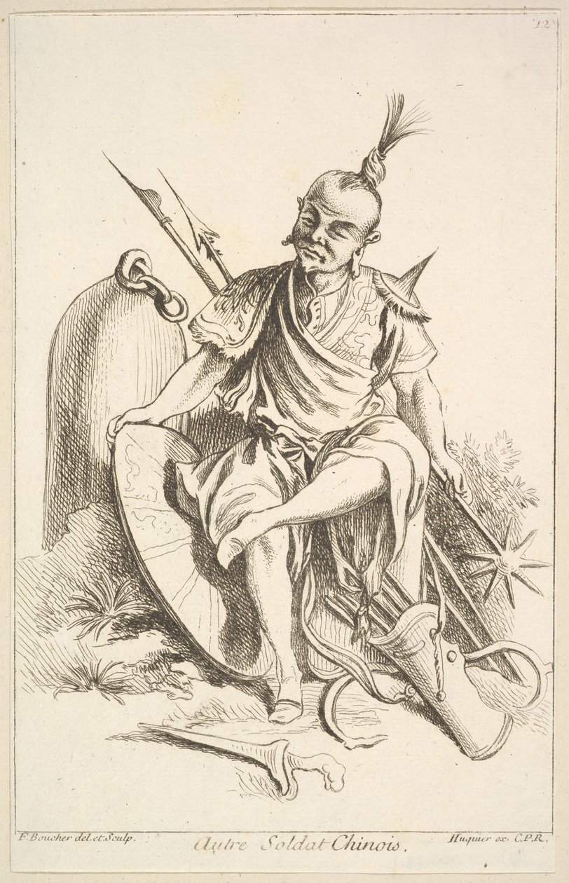 Másik kínai katona, 1738-45. alkotó: François Boucher