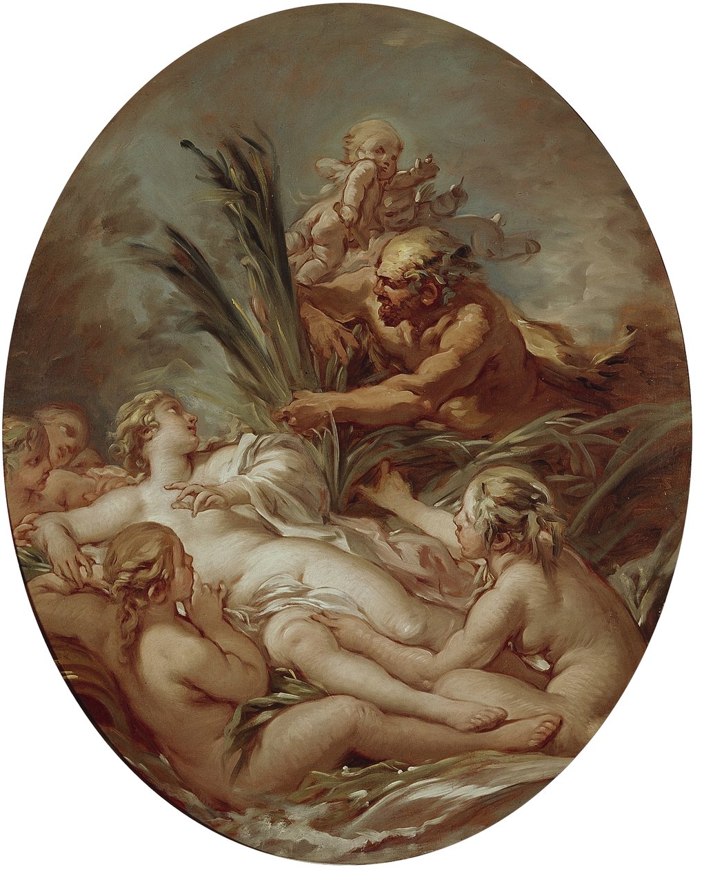 Pán és Szirinx nimfa, 1760-1765 alkotó: François Boucher