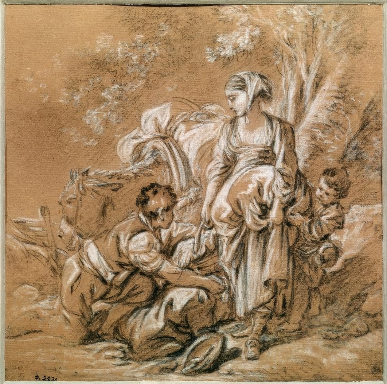 Parasztasszony és gyermekei alkotó: François Boucher
