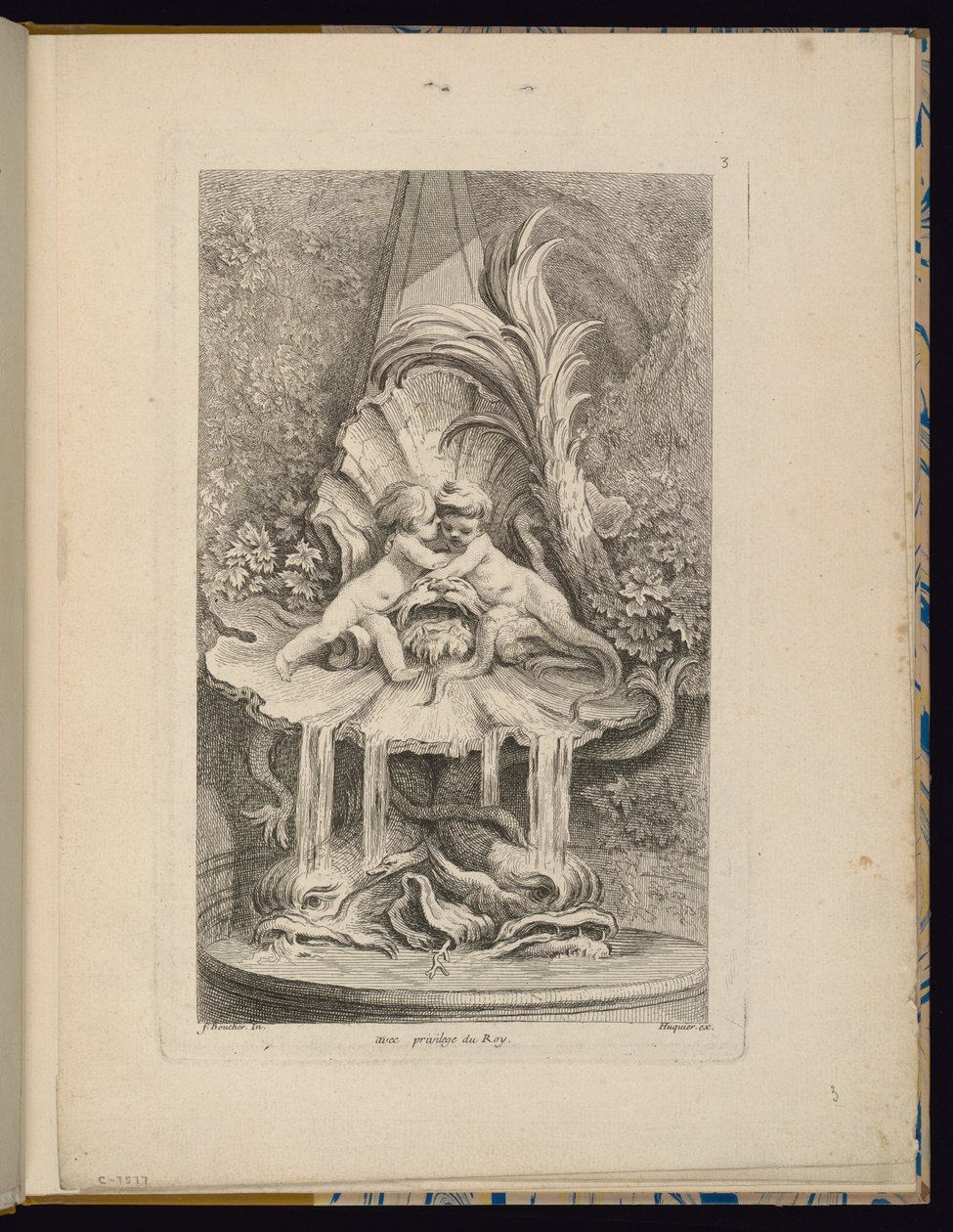 3. tábla, Receuil de Fontaines (Szökőkutak gyűjteménye) alkotó: François Boucher