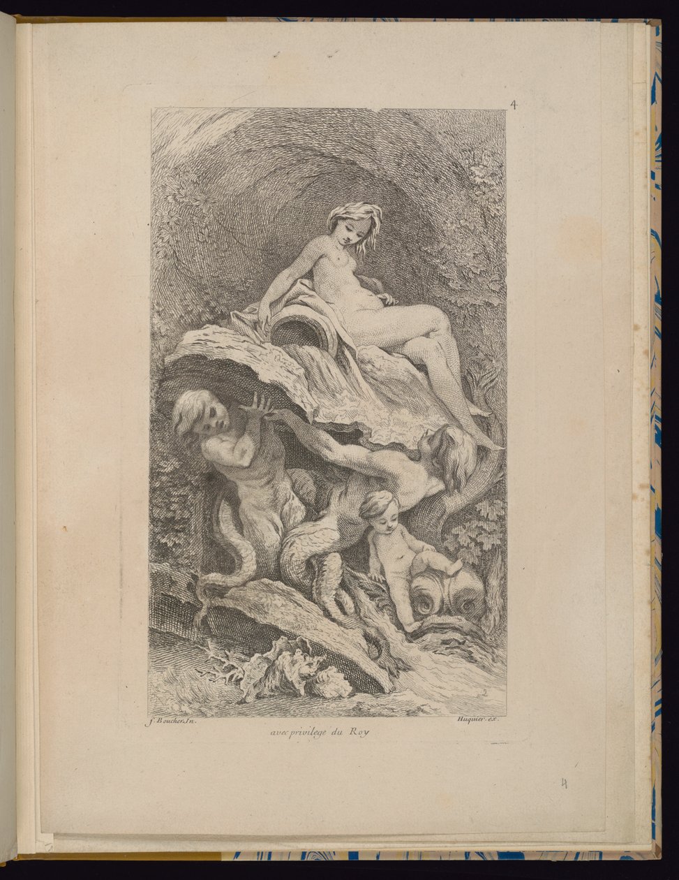 4. tábla, Receuil de Fontaines (Szökőkutak gyűjteménye) alkotó: François Boucher