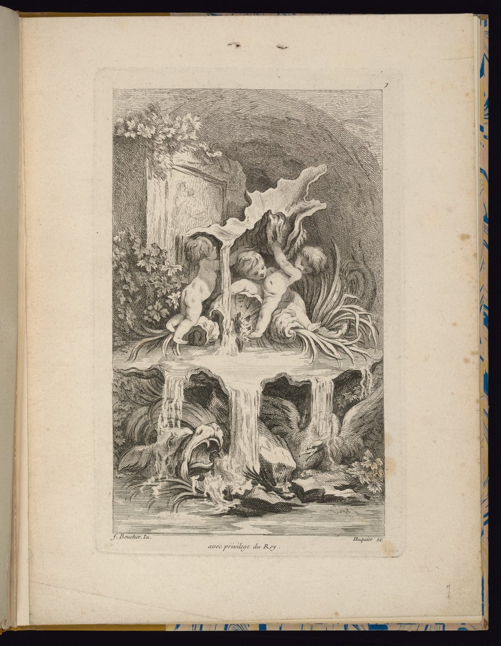 7. tábla, Receuil de Fontaines (Szökőkutak gyűjteménye) alkotó: François Boucher