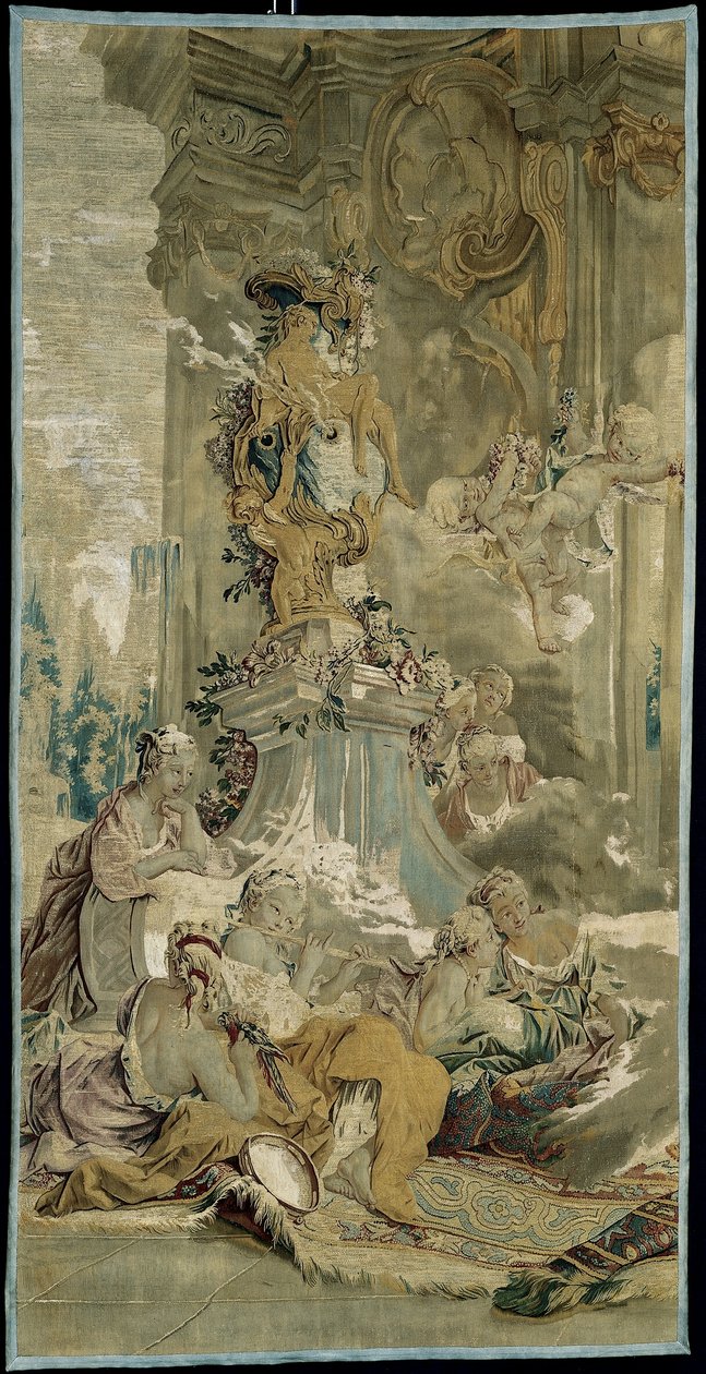 Psyche bevonulása Ámor palotájába [bal oldali töredék], a Psyche történetéből alkotó: François Boucher