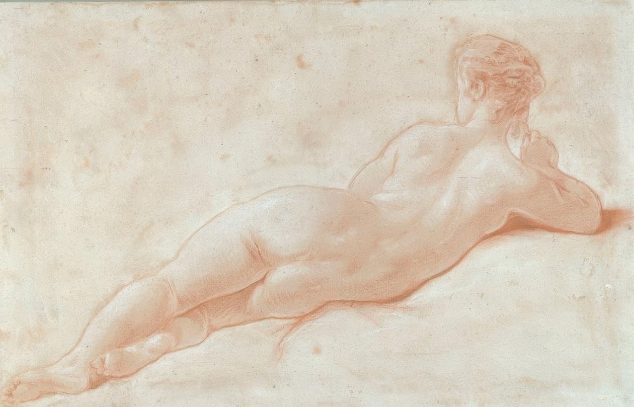 Akt egy fekvő nő hátáról alkotó: François Boucher