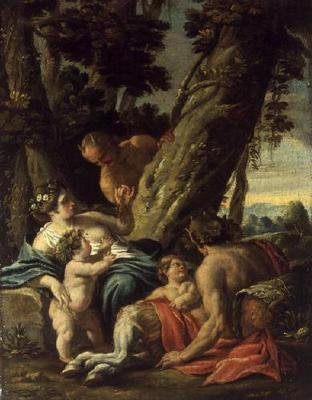 Szatír és nimfa, 18. század alkotó: François Boucher