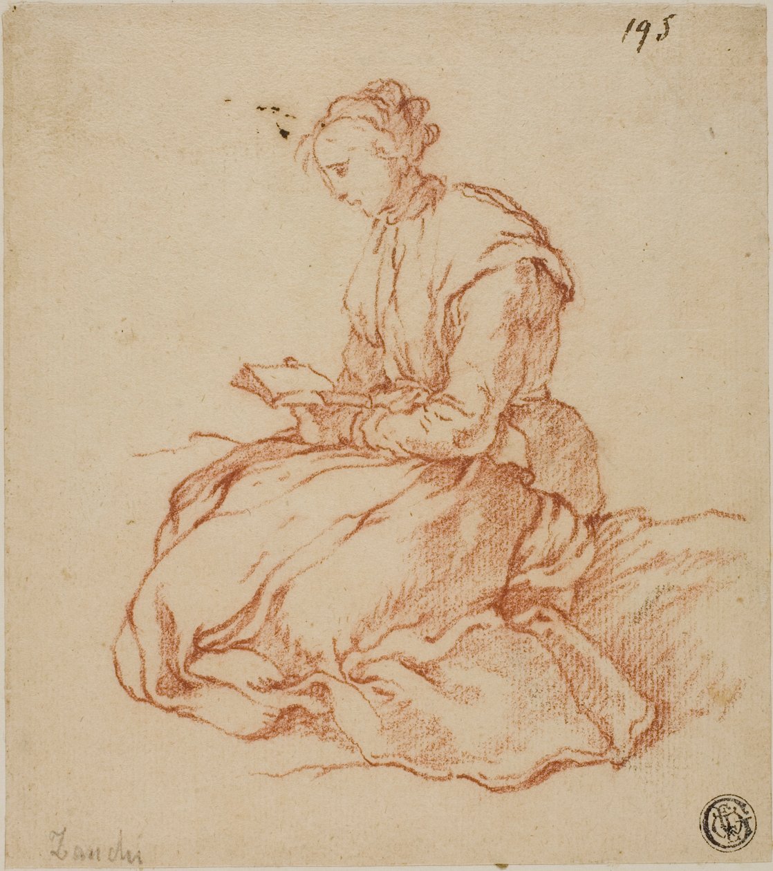 Ülő nő olvas alkotó: François Boucher