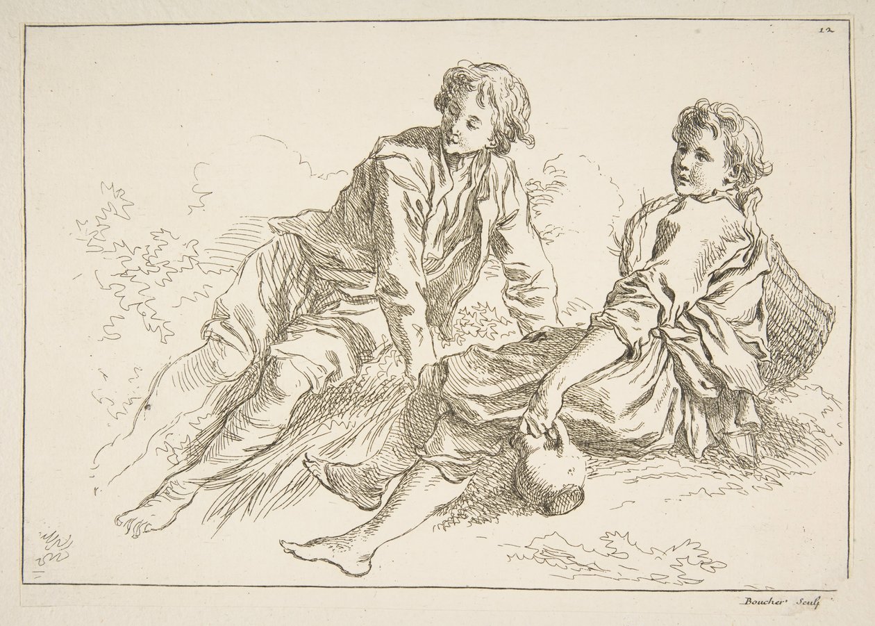 Vázlatlap, 1753. alkotó: François Boucher