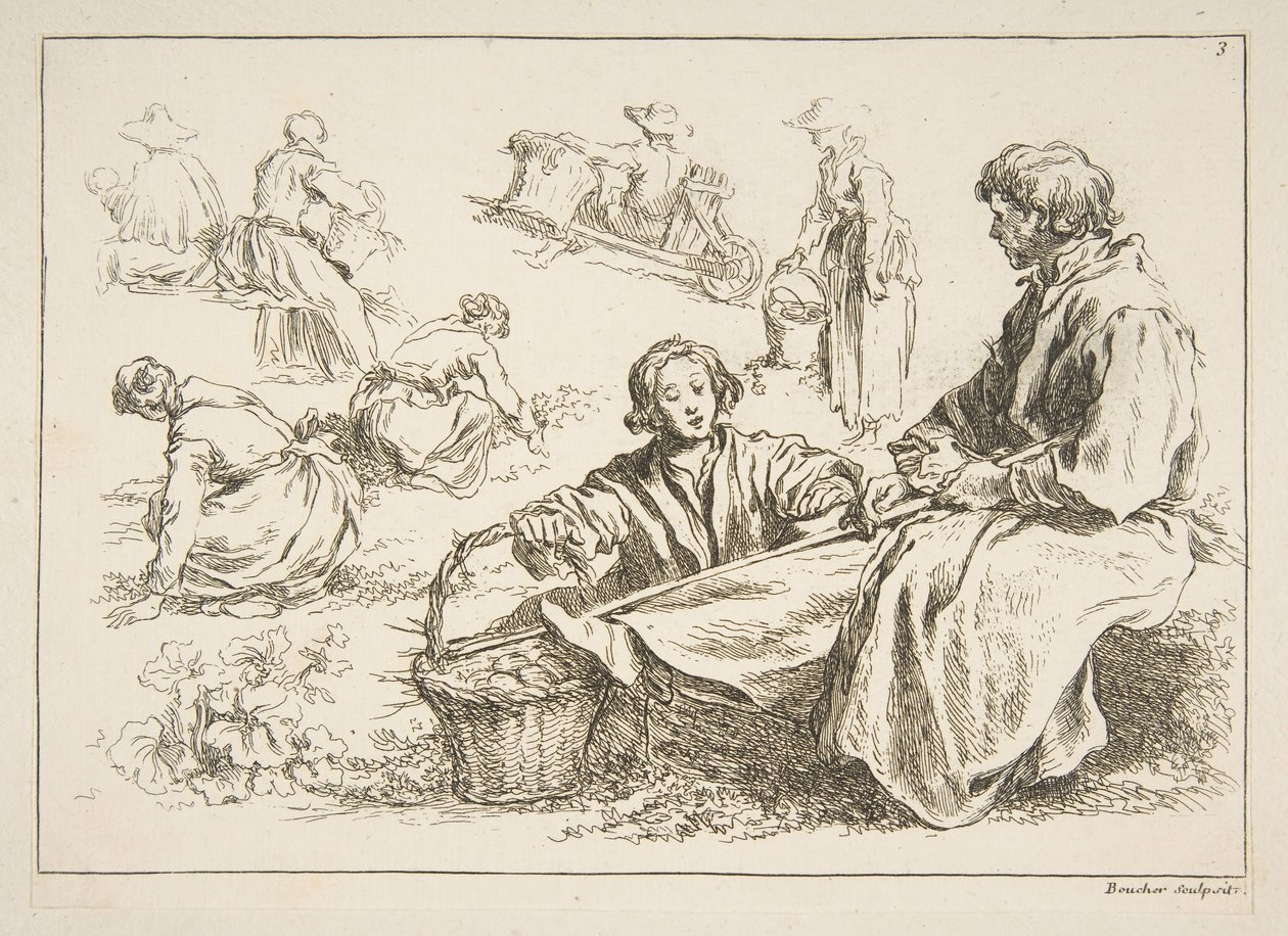 Vázlatlap, 1753. alkotó: François Boucher