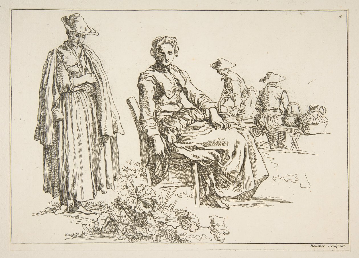 Vázlatlap, 1753. alkotó: François Boucher