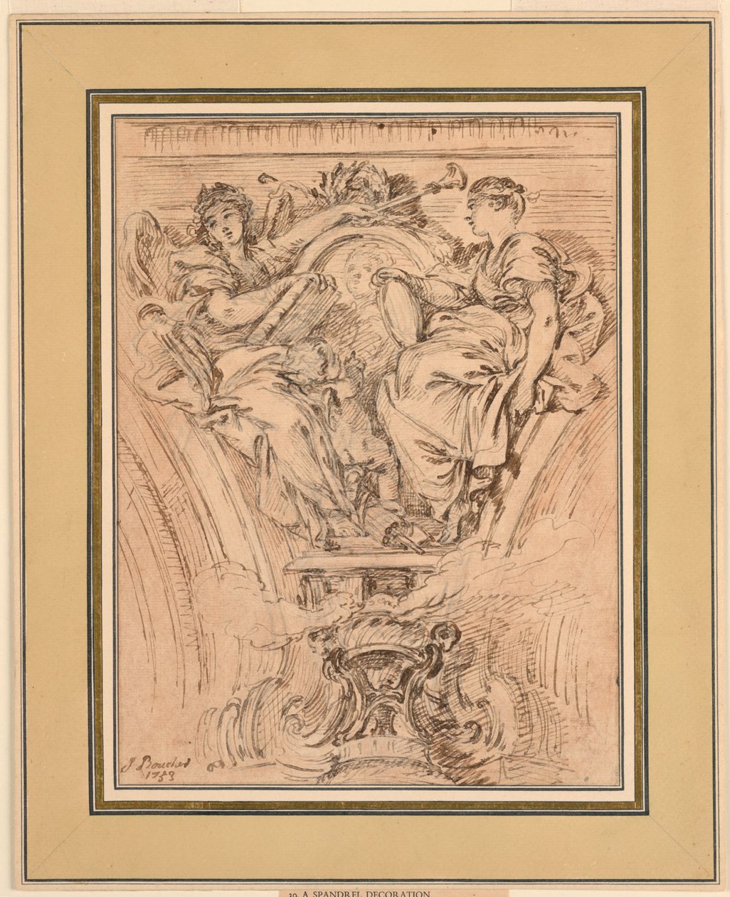 Spandrel díszítés: Hírnév és igazság tapsolva XV alkotó: François Boucher