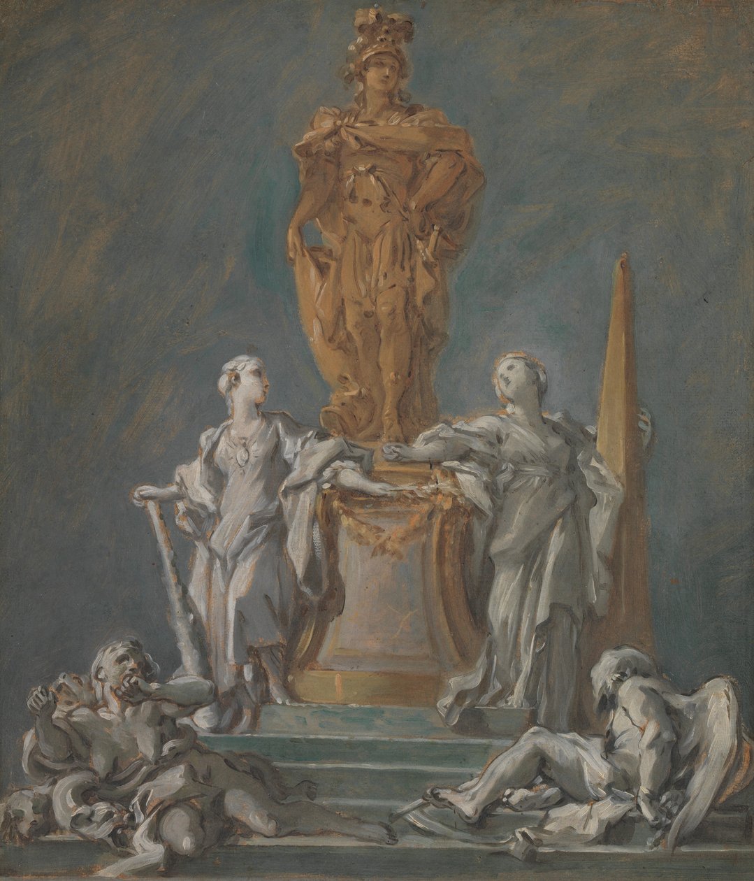 Tanulmány egy hercegi alak emlékművéhez. alkotó: François Boucher