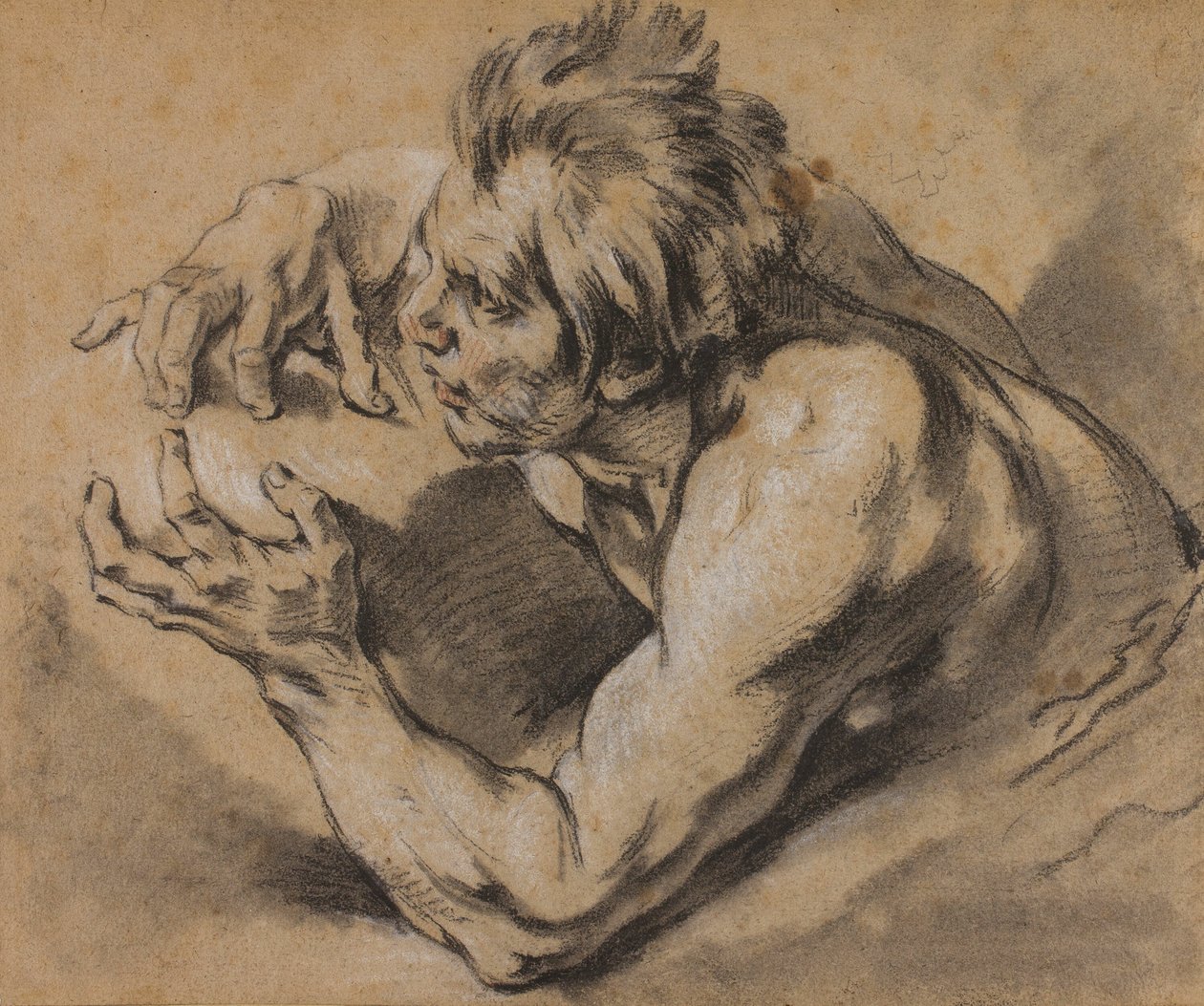 Egy Triton tanulmányozása alkotó: François Boucher