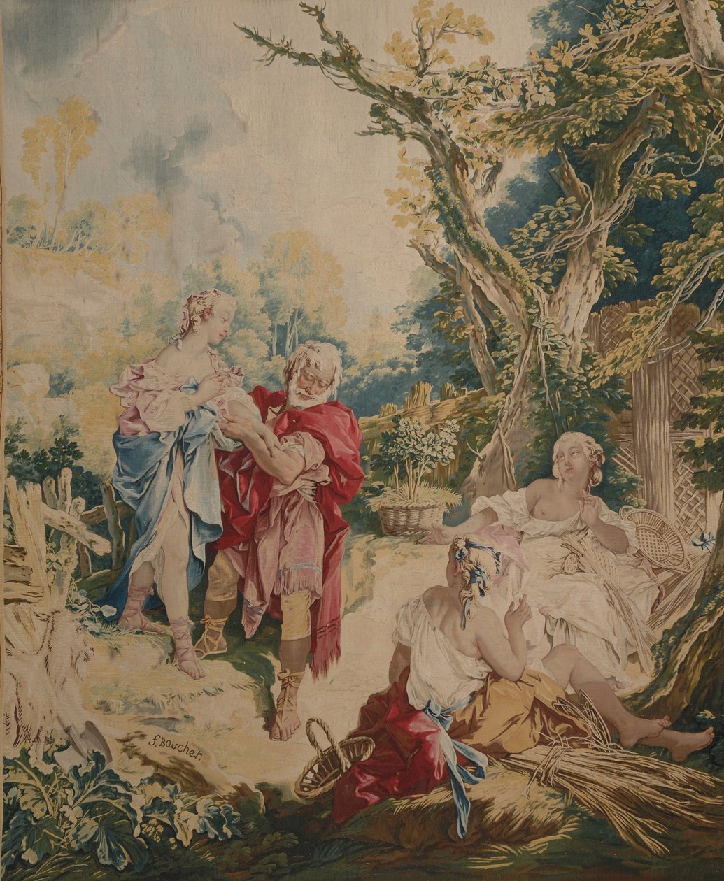 Gobelin Psyche és a kosárcsinálóval alkotó: François Boucher