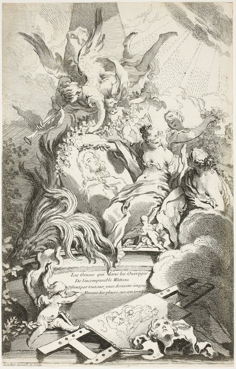 A gráciák Watteau sírján alkotó: François Boucher