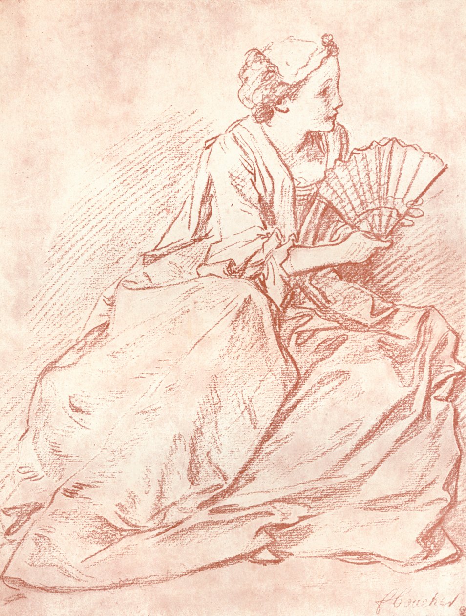 A hölgy a legyezővel, 18. század alkotó: François Boucher