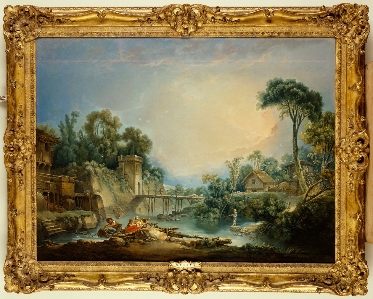 A rusztikus híd, 1756 körül alkotó: François Boucher