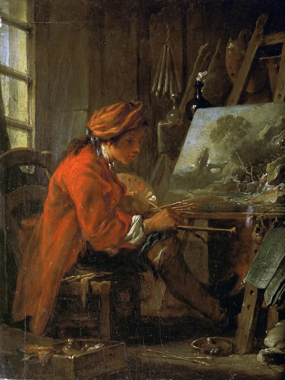 A festő műtermében Önarckép, 1730 körül. alkotó: François Boucher