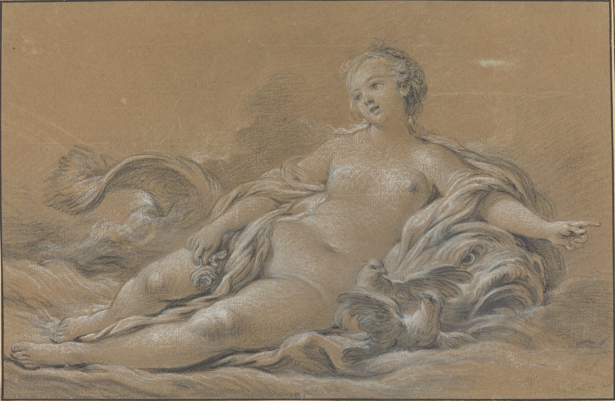 A delfinen fekvő Vénusz alkotó: François Boucher