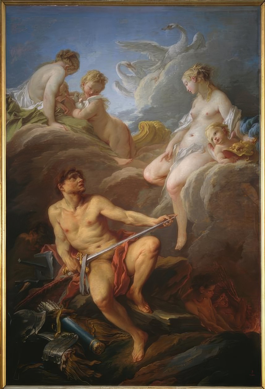 Vénusz fegyvert kér Vulcantól Aeneas számára alkotó: François Boucher