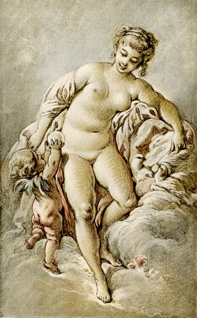 Vénusz a galambokkal alkotó: François Boucher