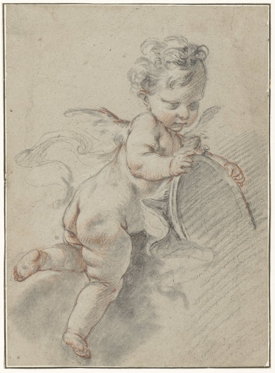 Lebegő puttó WC-tükörrel alkotó: François Boucher