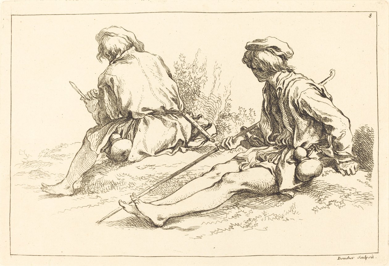 Ülő pásztorfiúk alkotó: François Boucher after Abraham Bloemaert