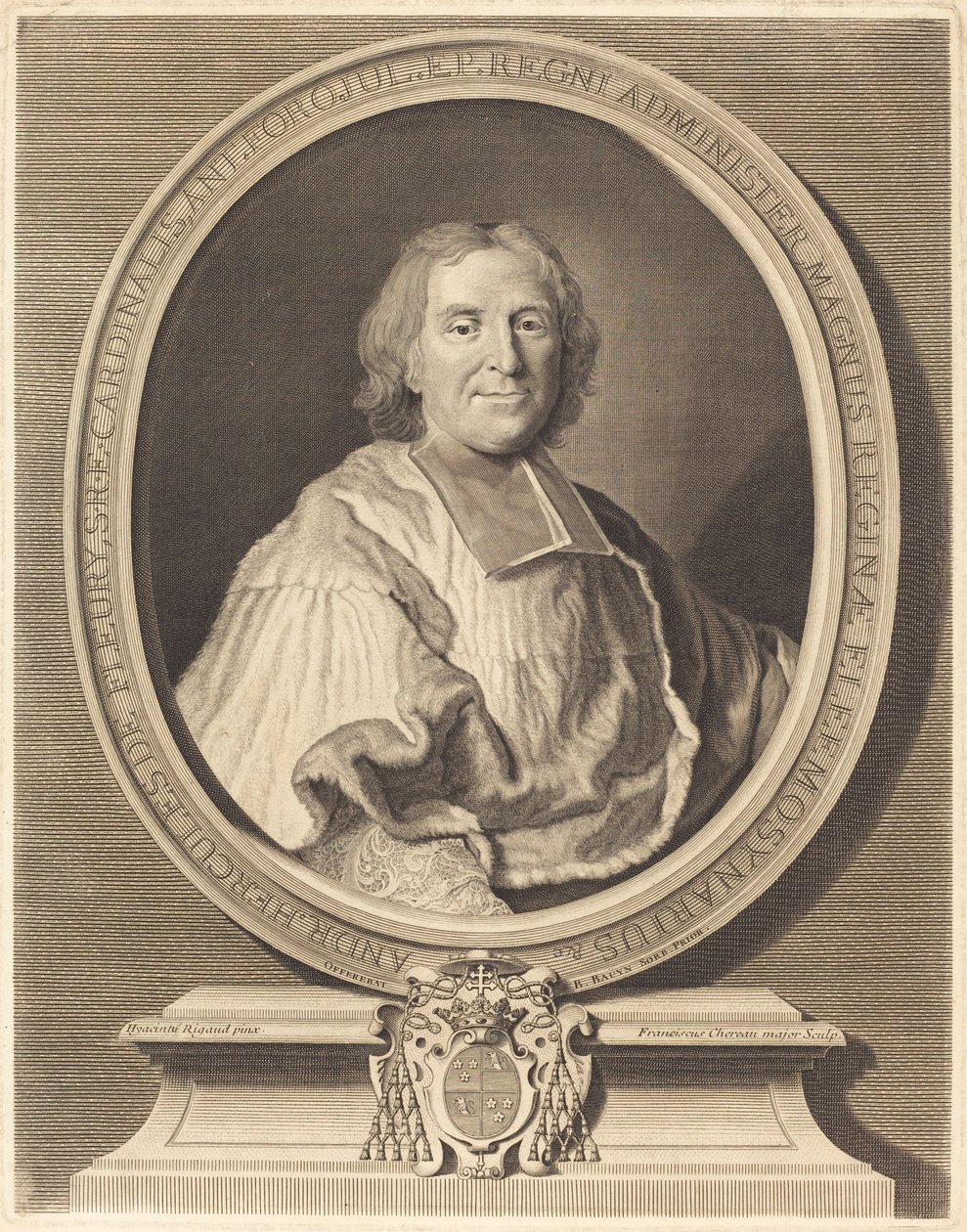 Fleury bíboros alkotó: François Chereau I after Hyacinthe Rigaud