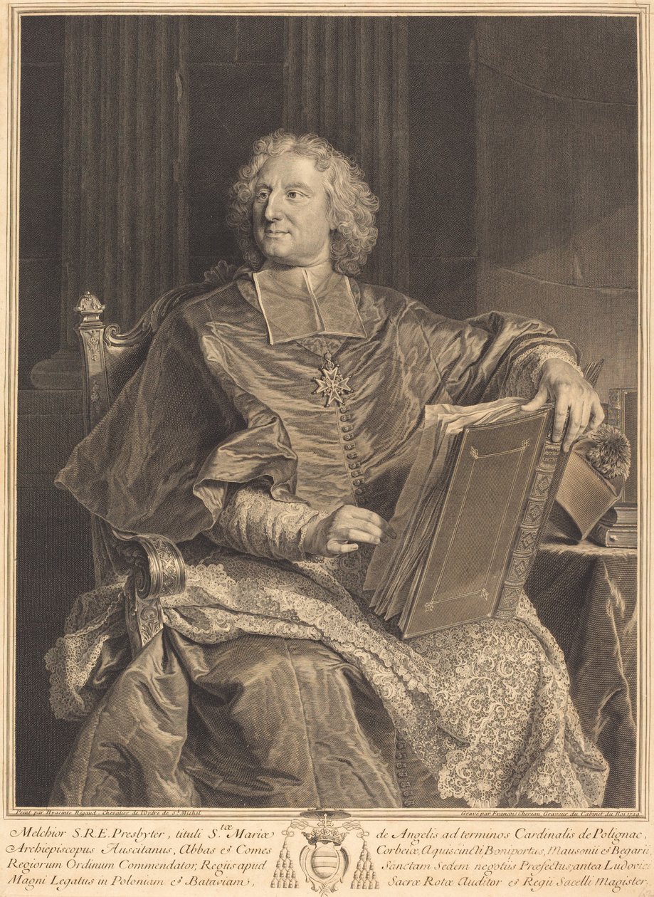 Polignac bíborosa alkotó: François Chereau I after Hyacinthe Rigaud