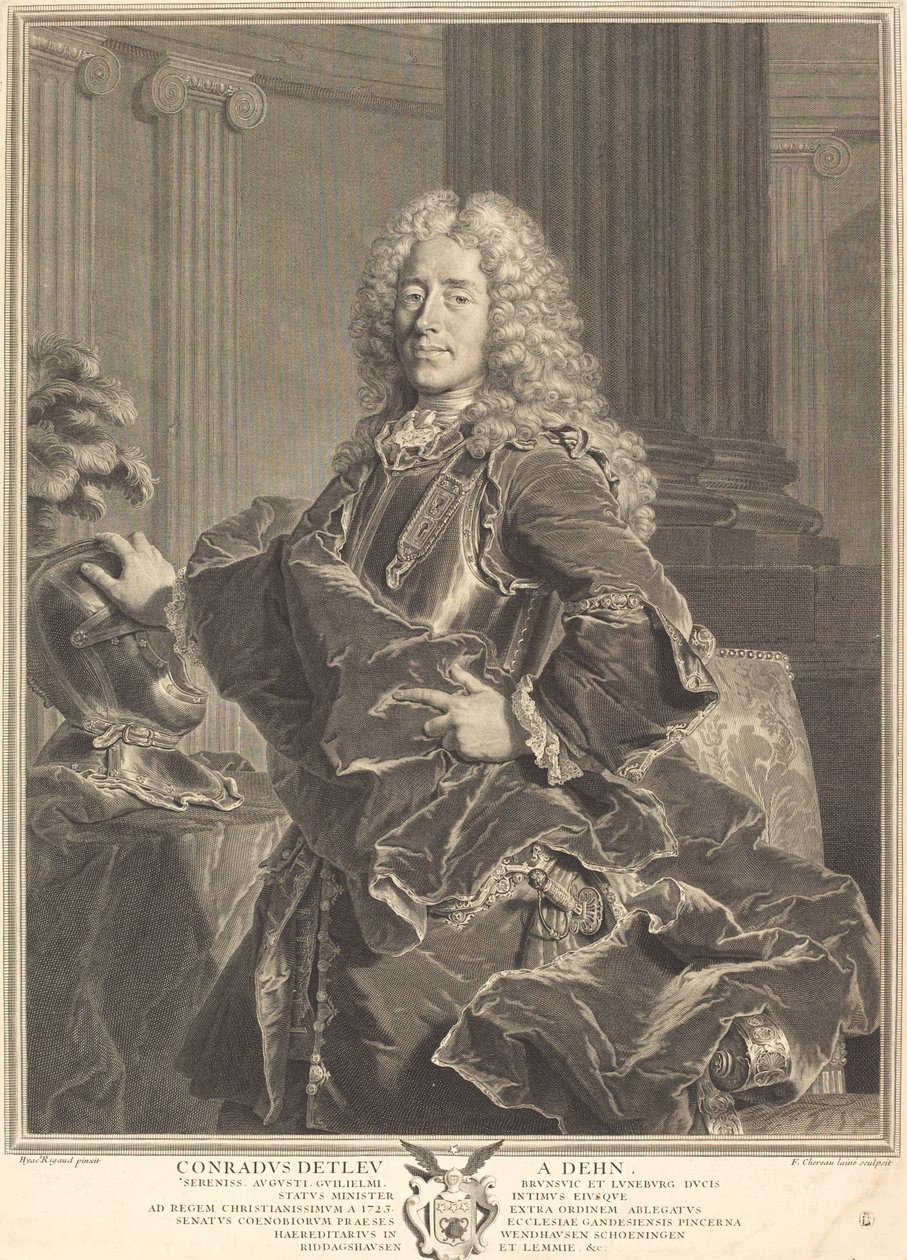 Conrad Detleu von Dehn alkotó: François Chereau I after Hyacinthe Rigaud