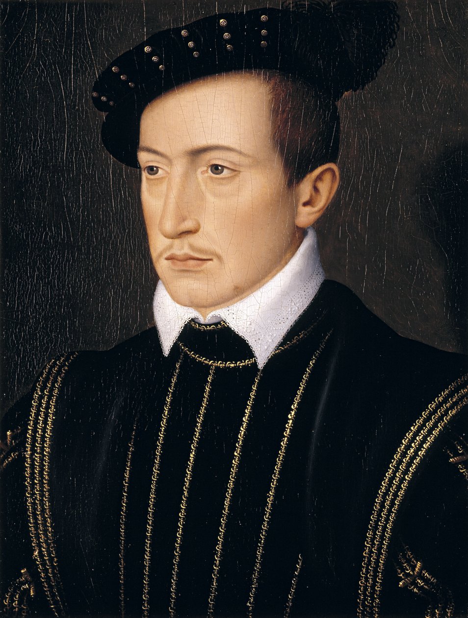 Guy XVIII, Comte de Laval, 1540 körül (olaj, tölgyfa panel) alkotó: François Clouet
