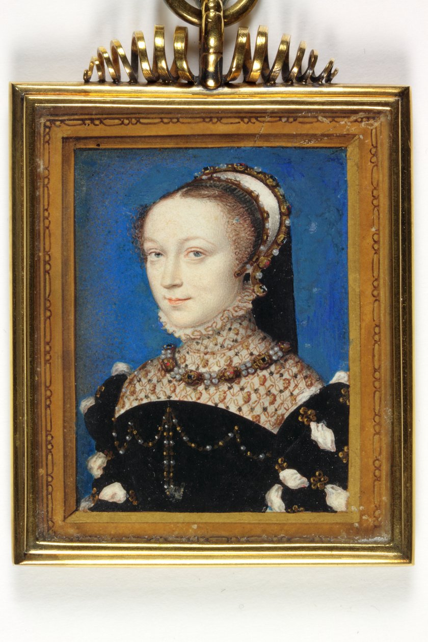 Lady Elizabeth Fitzgerald, Lincoln grófnője (akvarell és testfesték pergamen) alkotó: François Clouet