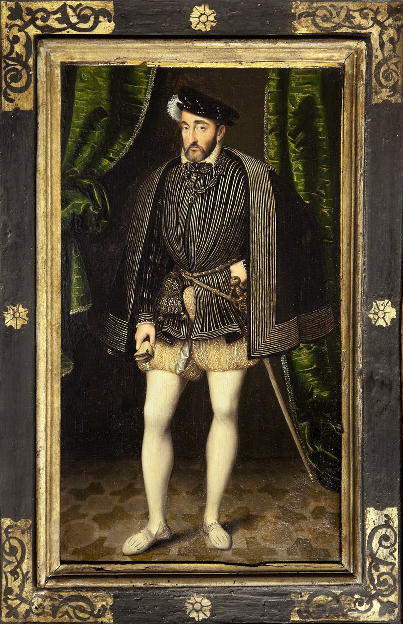 II. Henrik (1519-1559), I. Francois és Claude de France 1547-1559 közötti francia király fiának portréja, Francois Clouet műhelyéről készült festmény, 1520-1572 körül készült, az életnagyságú portré kicsinyített változata Francois Clouet. Fényképészet, KIM alkotó: François Clouet