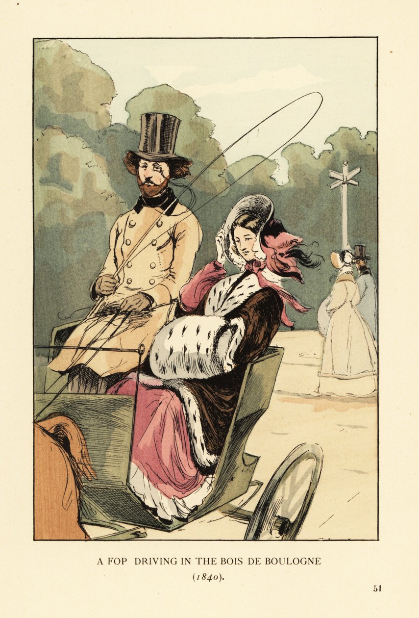 Egy fop vezet a Bois de Boulogne-ban alkotó: François Courboin
