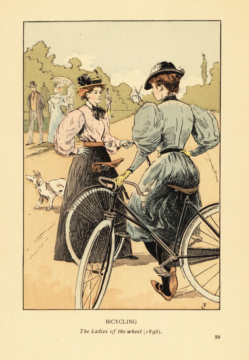 Bicycling, the Ladies of the wheel in 1896 alkotó: François Courboin