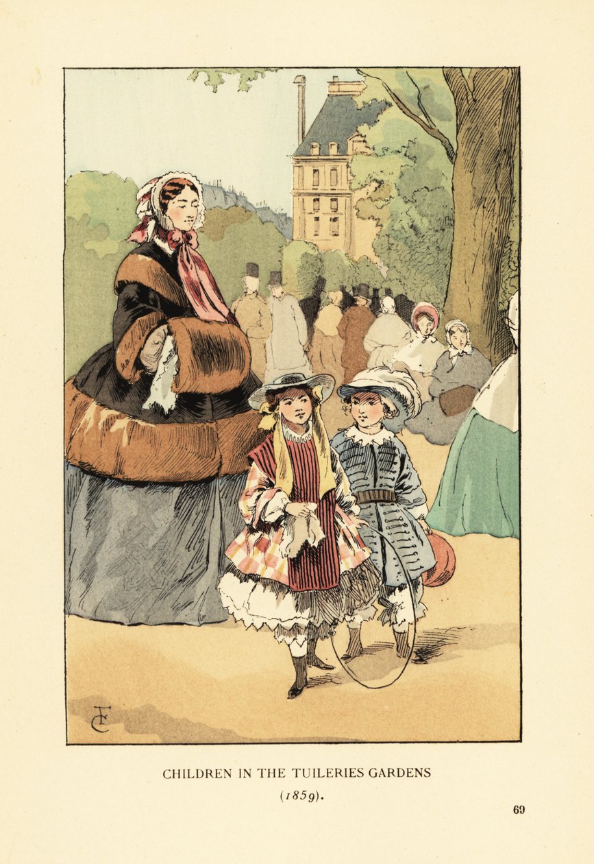Gyerekek a Tuileriák kertjében 1859-ben alkotó: François Courboin
