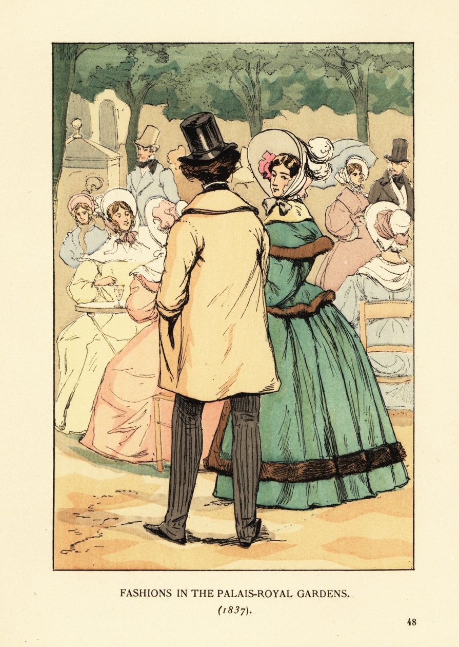 Divatok a Palais-Royal Gardensben alkotó: François Courboin
