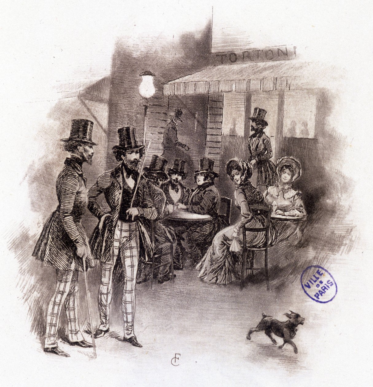 Illusztráció a „” Profile of grisette””” új, a Receuil „” Mimi de Pinson”-hoz tartozó „” Profile of grisette””-ről, Alfred de Musset alkotó: François Courboin